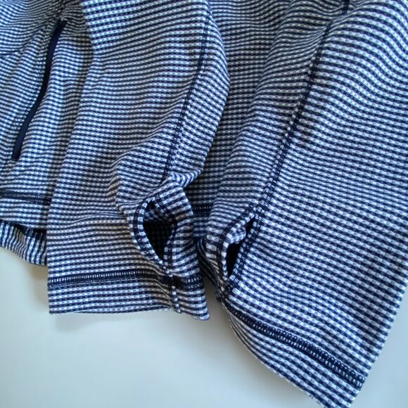 Lululemon Form Navy Gingham Jacket In Inkwell Sz 12 - Picture 7 of 12